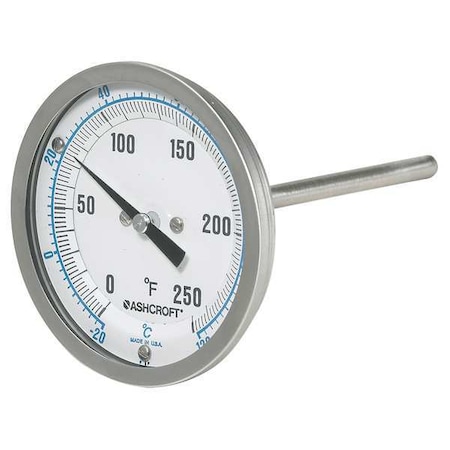 Dial Thermometer,10 to 290 deg. C