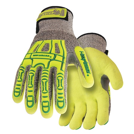 Hi-Vis Cut Resistant Impact Coated Gloves, Cut Level A4 ,Nitrile ,Sandy ,M 1 PR
