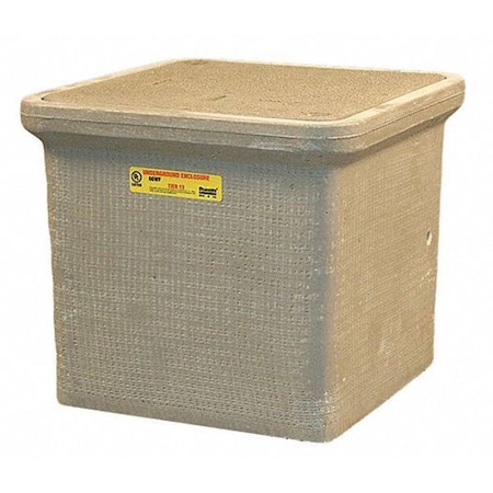 Underground Enclosure Assembly, Blank Cover, 12 in H, 14-3/4 in L, 14-3/4 in W, 15,000 lb