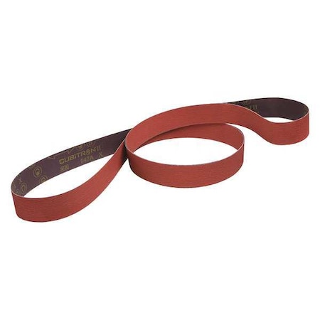Sanding Belt, 1/2 in W, 18 in L, Coated, Ceramic, 120 Grit, Fine, 947A, Maroon