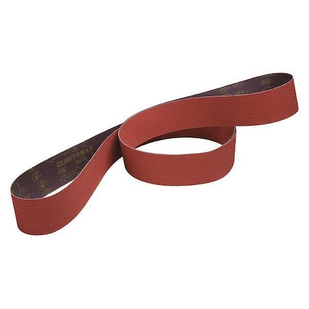 Sanding Belt, 6 in W, 48 in L, Coated, Ceramic, 120 Grit, Not Applicable, 947A, Maroon