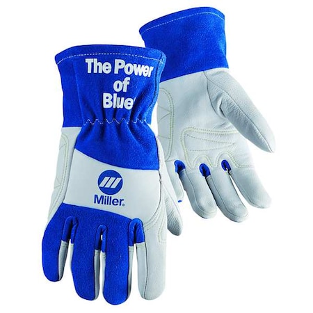 Performance Welding Gloves, Gauntlet Cuff, Wing Thumb, Premium Goatskin, M, 1 PR