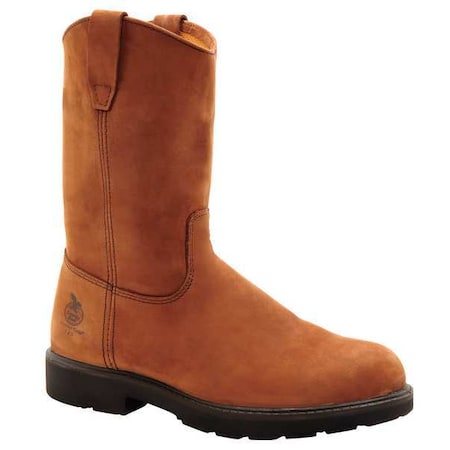 Men's Waterproof Wellington Boot, 9 M, Steel Toe, 11 in H, Brown, G4673