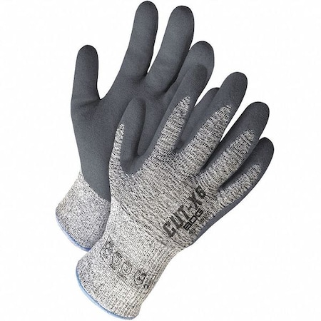 Cut-Resistant Coated Gloves, Cut Level A6 ,Dipped ,Nitrile ,Textured ,S 1 PR