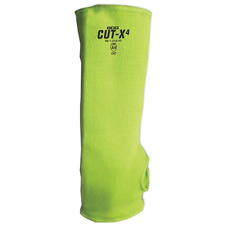 HiViz Green Cut Resistant Sleeve Thumb Hole, Size 16"