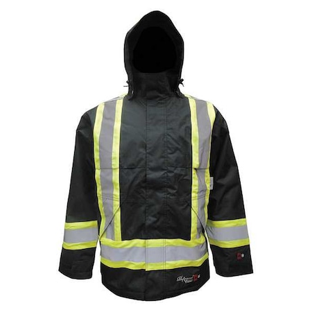 Flame Resistant Insulated Rain Jacket, M, 13.5 oz Polyester