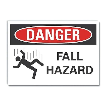 Danger Sign, 5 in H, 7 in W, Reflective Sheeting, Horizontal Rectangle, English, LCU4-0253-RD_7X5