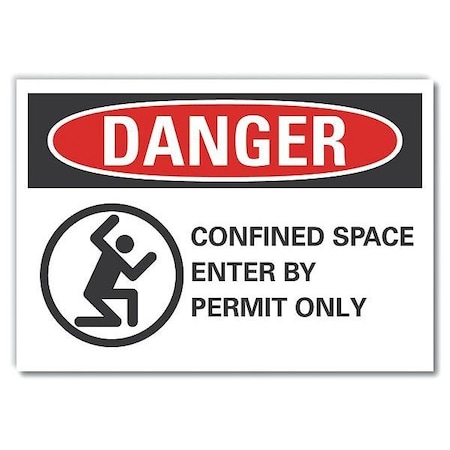 Decaldanger Confined Space,5"x3.5", LCU4-0268-ND_5X3.5