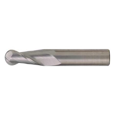 2-Flute Carbide Ball Nose Single End GP End Mill Cleveland CEM-SE-2B Bright 1/4x1/4x1/2x2