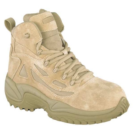 Military/Tactical Boot, Leather/Fabric Upper, Rubber Outsole, Composite Toe, Side Zipper, 9 W