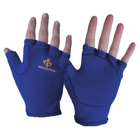 Impact Gloves, XL, Bl/Yllw, Fingerless, Left