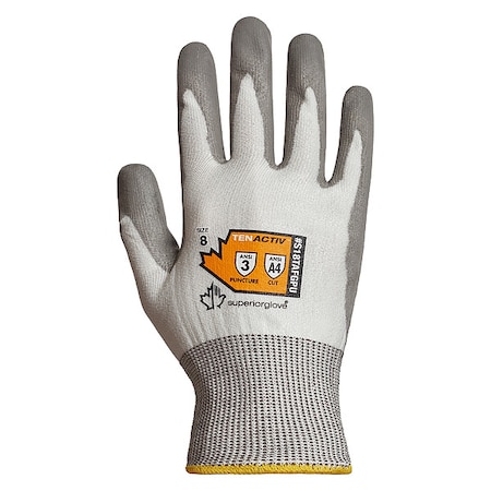 Knit Gloves, Cut Level A4 ,Dipped ,Polyurethane ,Smooth ,M 1 PR