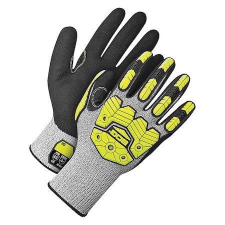 Cut-Resistant Impact Gloves, Cut Level A3 ,Dipped ,Nitrile ,Sandy ,XS 1 PR