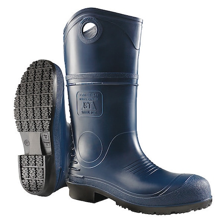 Men's DuraPro Rubber Boot, Plain Toe, 10 - 13" Height, Blue, 14