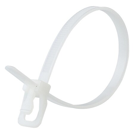 Cable Tie, 6 in L, 1.40 in Max Bundle Dia., Natural, Nylon 6/6, 50 lb Strength, 20 PK