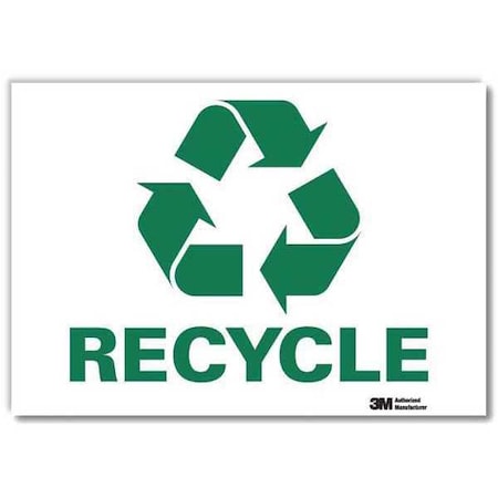 Recycle, 10 in W x 7 in H, Vertical Rectangle, Reflective Sheeting, U1-1028-RD_10X7
