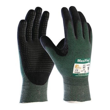 Cut-Resistant Coated Gloves, Cut Level A2 ,Double Dipped ,Foam Nitrile ,Dotted ,XL 12 PK