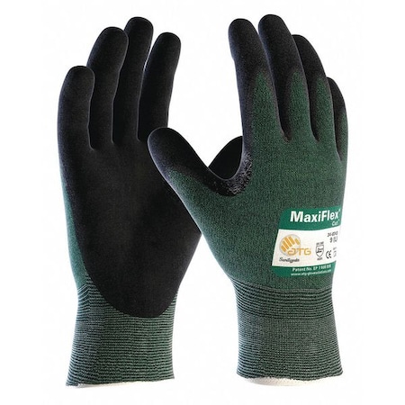 MaxiFlex Cut Resistant Gloves, A2 Cut Level, Palm Dipped, Nitrile, Large (Size 9), PK12
