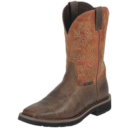 Stampede, Men's 11 in Composite Toe Western Boot, Brown, 8 1/2EE, EE, WK4812