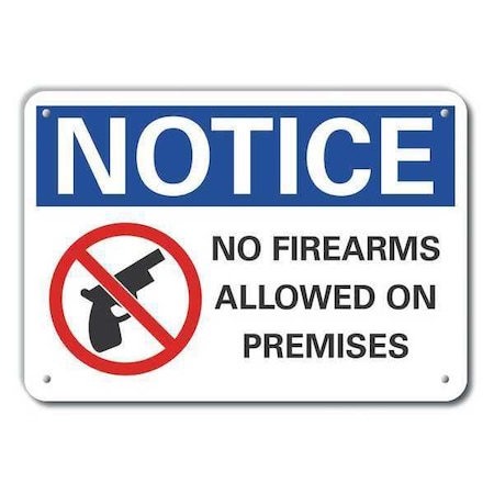 No Firearms Notice,Aluminum,14"x10", LCU5-0056-NA_14X10