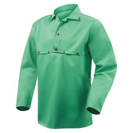Heat-Resistant Cape Sleeve w/Bib, Cotton, 19 in Length, Green, Snap Cuff
