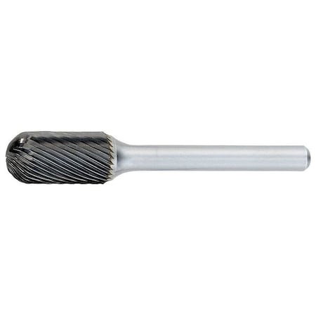 Carbide Bur,Cylindrical Ball Nose,1/2 in