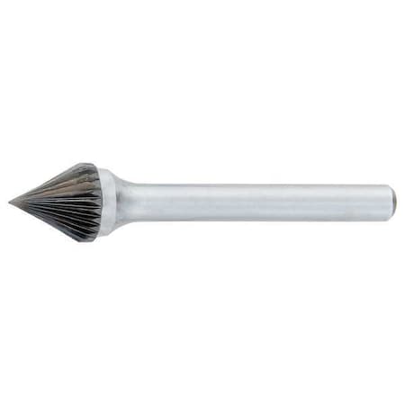 Carbide Bur,60 deg. Cone,1/2 in.