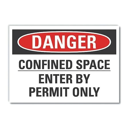 Danger Sign, 5 in H x 7 in W, Reflective Sheeting, Horizontal Rectangle