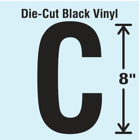Letter Label, Vinyl, 8 in H, 4-3/4 in W