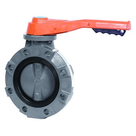 Butterfly Valve, 4", CPVC/EPDM, Lever Handle