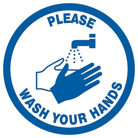 Safety Sign, 12 in H, 12 in W, Plastic, Circle, English, HWB790T1212