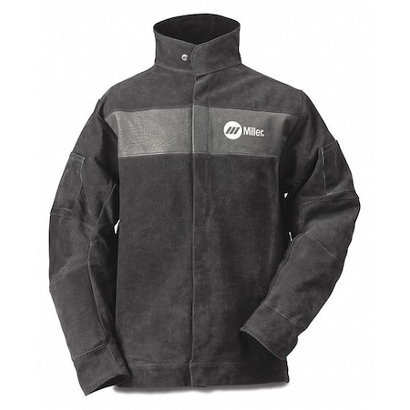 Welding Jacket, M, 2 oz Pigskin, Snaps Closure