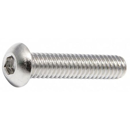 #10-32 Socket Head Cap Screw, Button, NL-19 18-8 Stainless Steel, 3/4 in Length, 100 PK