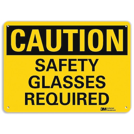 Safety Sign, 10 in Height, 14 in Width, Aluminum, Horizontal Rectangle, English