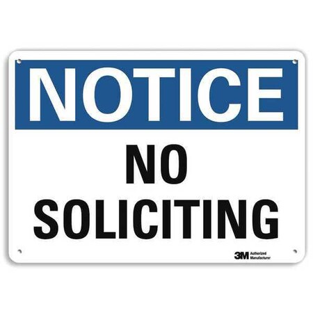 Notice Sign, 10 in H, 14 in W, Aluminum, Horizontal Rectangle, English, U5-1413-RA_14X10
