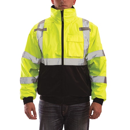 Jacket, Polyester, Class 3 R, Green; Yellow, S