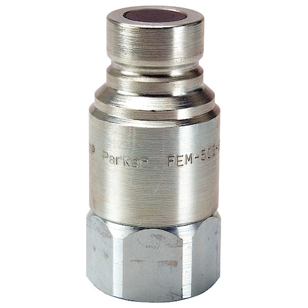 Hydraulic Quick Connect Hose Coupling, Steel Body, Push-to-Connect Lock, 1-1/16"-12 Thread Size