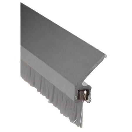 Door Frame Weatherstrip,Brush,7ft L,Gray