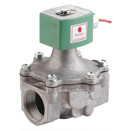 Solenoid Valve, 2-Way, 2-Position, Normally Closed, 2 in Pipe Size, 24V DC, High Flow, Aluminum