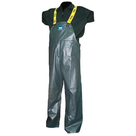 Rain Pants, Polyester, PVC, 33 1/2 in Inseam, Green, Size 3XL